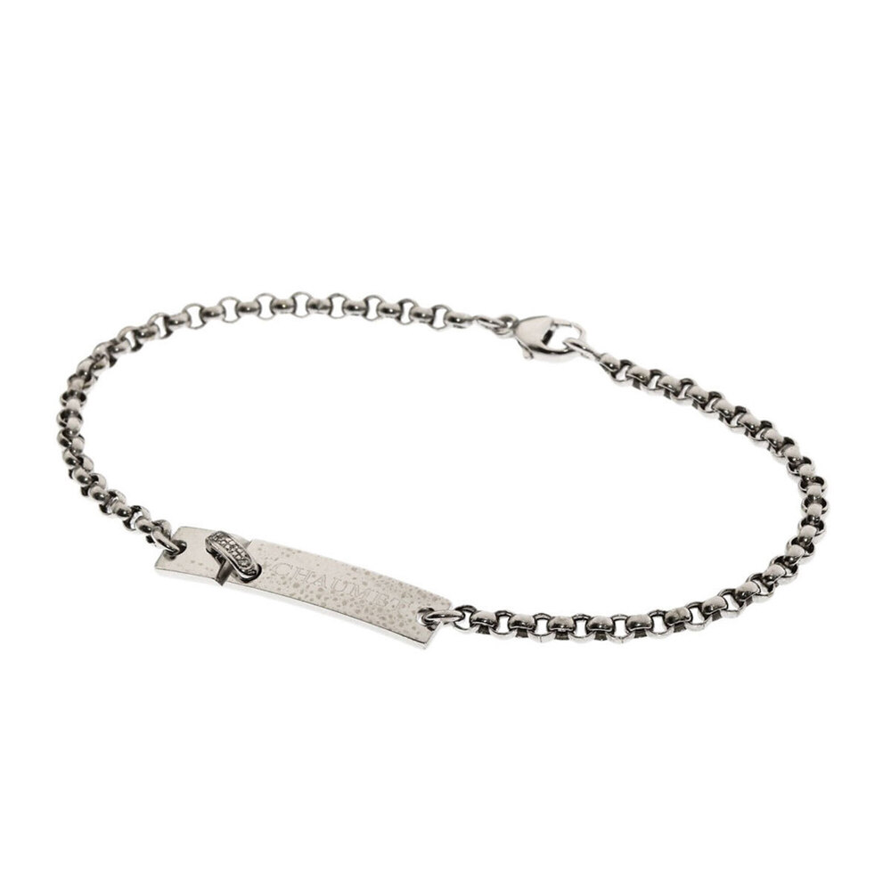 CHAUMET 18k Silver Diamond Charm Bracelet